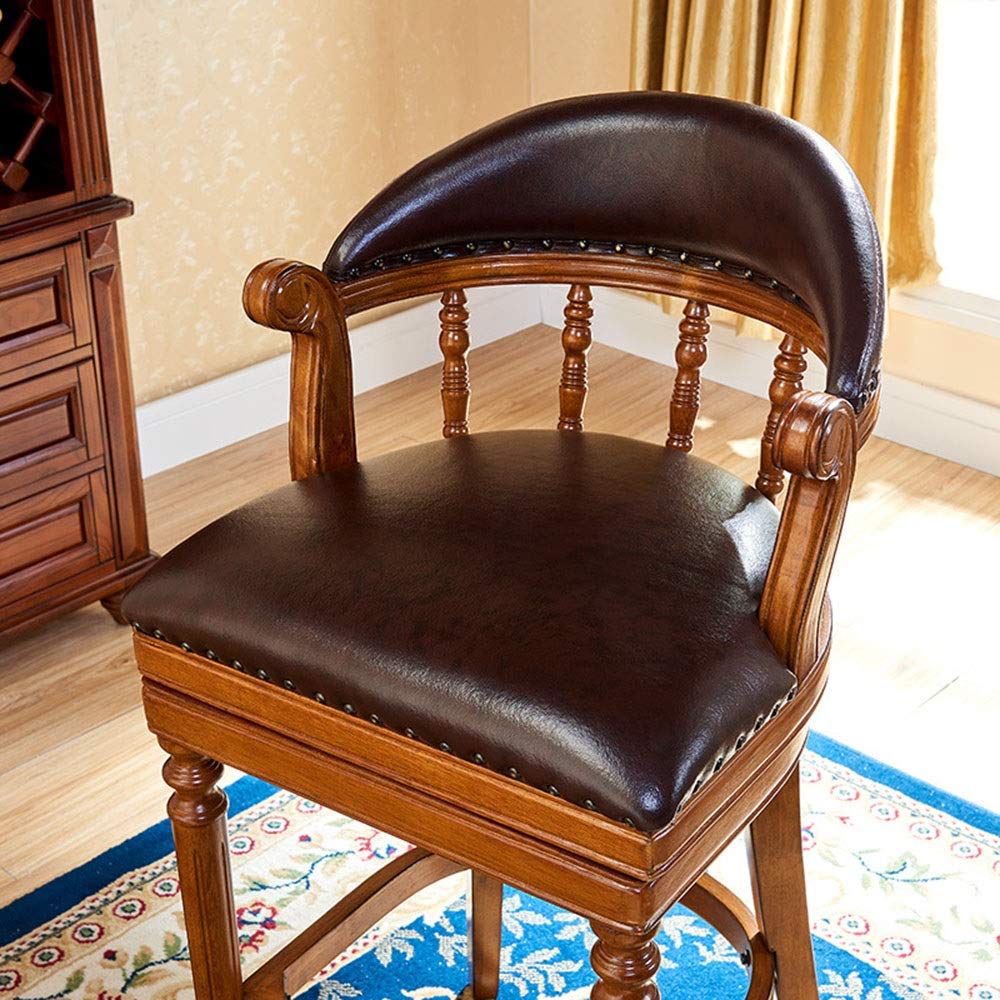 Amazon.co.jp: バースツール 木製ブラウンレザーバースツール あらゆる